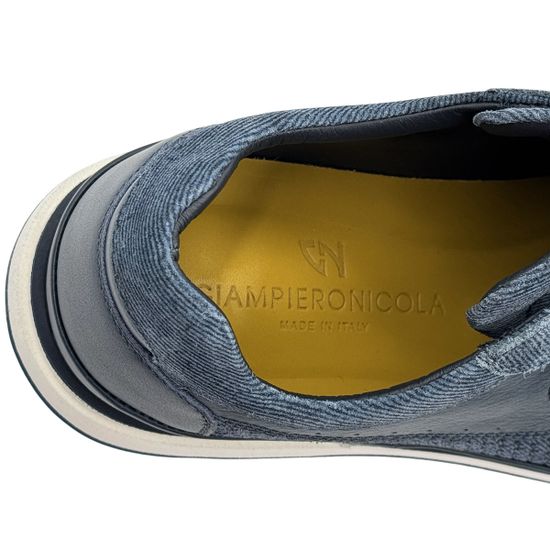 Кроссовки GIAMPIERONICOLA синие кожа/текстиль демисезонные - фото 7, M338168 GPN BLU