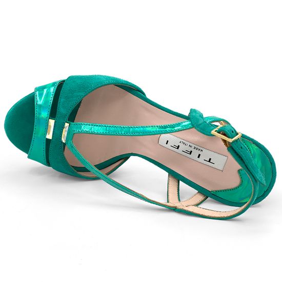 Босоножки Tiffi бирюзовые замшевые с кожаными вставками - фото 5, 558/A TI VERDE