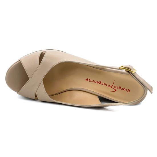 Босоножки Giorgio Piergentili бежевые кожаные - фото 5, 