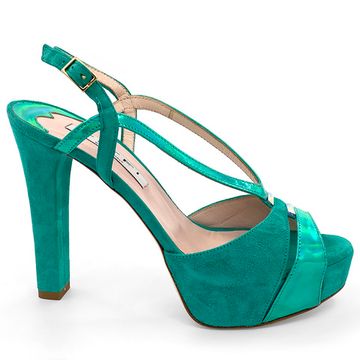 Босоножки Tiffi бирюзовые замшевые с кожаными вставками - фото 1, 558/A TI VERDE