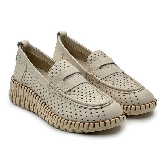 Лоферы Nila Nila светло-розовые кожаные с перфорацией - фото 7, ES025YA-165 NIL ROSA