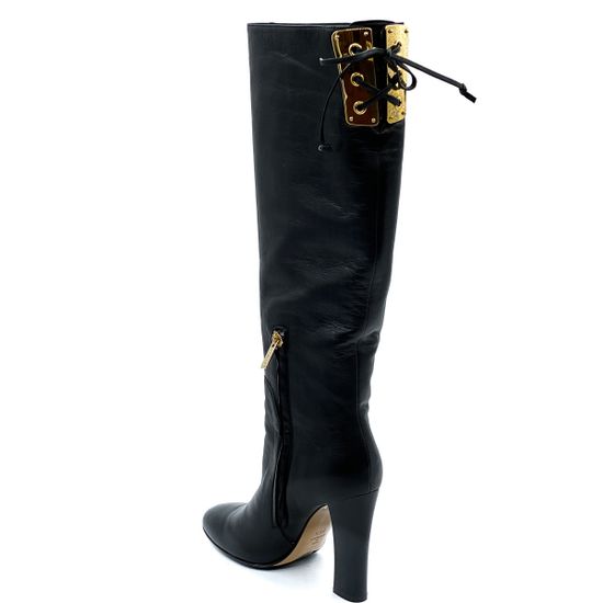 Сапоги Ninalilou черные кожаные демисезонные - фото 3, 222733 NL