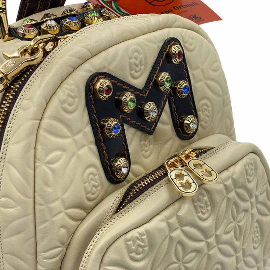 Рюкзак женский Marino Orlandi  кожаный бежево-коричневый - фото 4, 