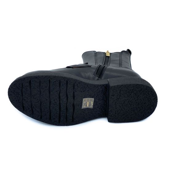 Ботинки Mot Cle черные кожаные МЕХ - фото 4, 