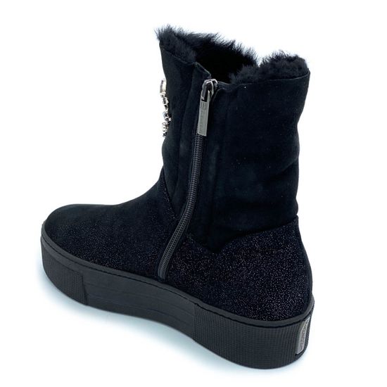 Ботинки Ilasio Renzoni черные замшевые МЕХ - фото 3, 