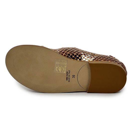 Сандалии FRUIT коричневые кожаные с сеточкой со стразами - фото 4, 9180 FR MORO