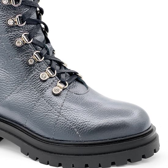 Ботинки Cover графитовые кожаные МЕХ - фото 5, 