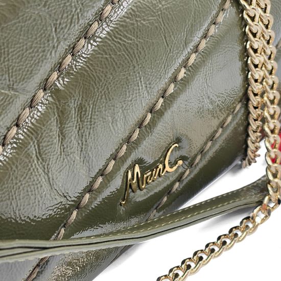 Сумка Marina Creazioni зеленая из стеганой лакированной кожи - фото 4, B6696 MC VERDE LAK