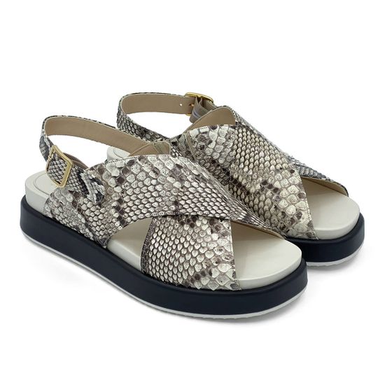 Босоножки Elisa Di Venezia бежевые кожаные &quot;Piton&quot; - фото 7, E10628 ELISA PITON