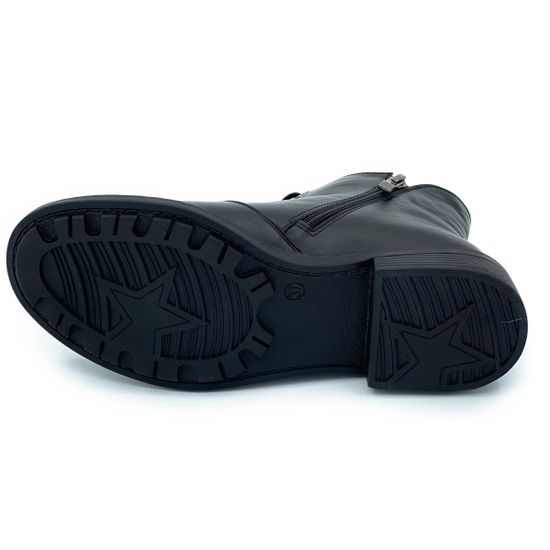 Ботинки Cover черные кожаные байка - фото 4, 