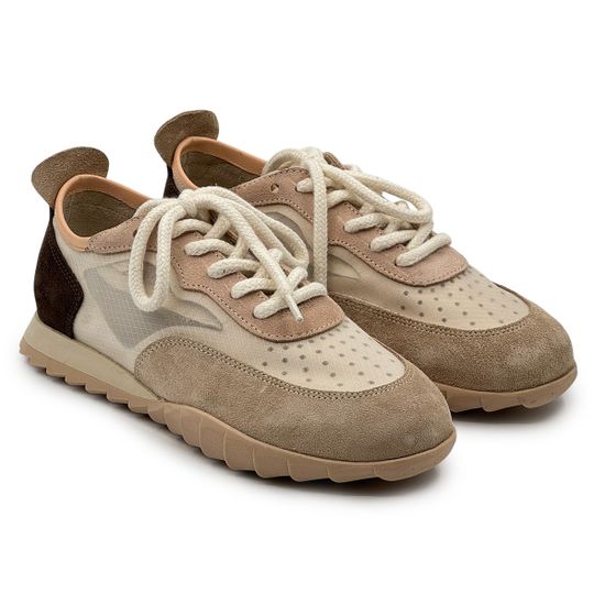 Кроссовки женские NILA NILA кожа/замша бежевые/черные - фото 8, ET210-3038A NIL BEIGE