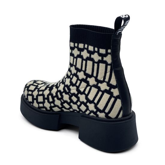 Ботинки Nila Nila черно-бежевые текстиль демисезонные - фото 3, N3109 NIL BEIGE NERO