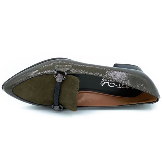 Туфли Mot CLe зеленые комбинация наплака и замши - фото 5, MOT1567 MOT