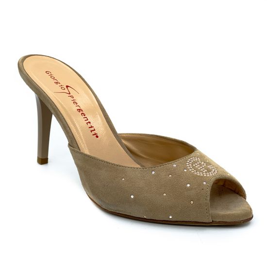 Сабо Giorgio Piergentili бежевые замшевые - фото 2, 