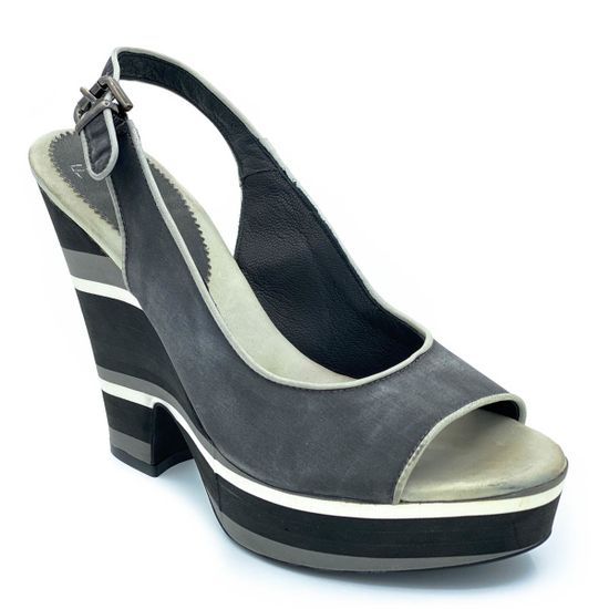 Босоножки Fru.it черные комбинация кожи и текстиля - фото 2, 