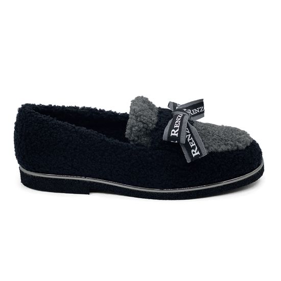 Лоферы Ilasio Renzoni черно-серые шерстяные - фото 1, 6688 IR