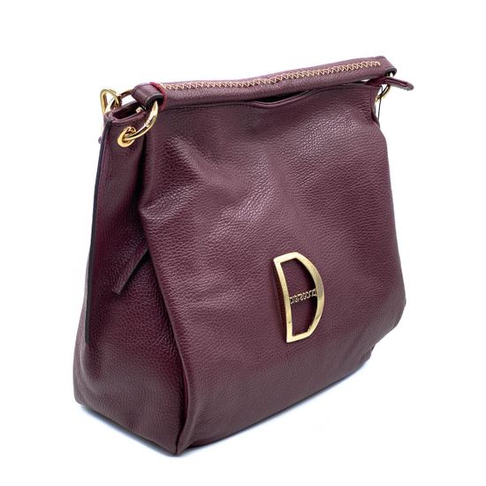 Сумка Di Gregorio бордовая кожаная - фото 2, 