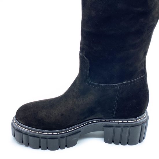 Сапоги Mimmu черные замшевые Байка - фото 5, E536E1 MIM CAMNERO