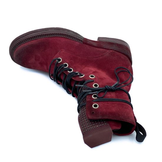 Ботинки Mimmu бордовые замшевые Байка - фото 5, 