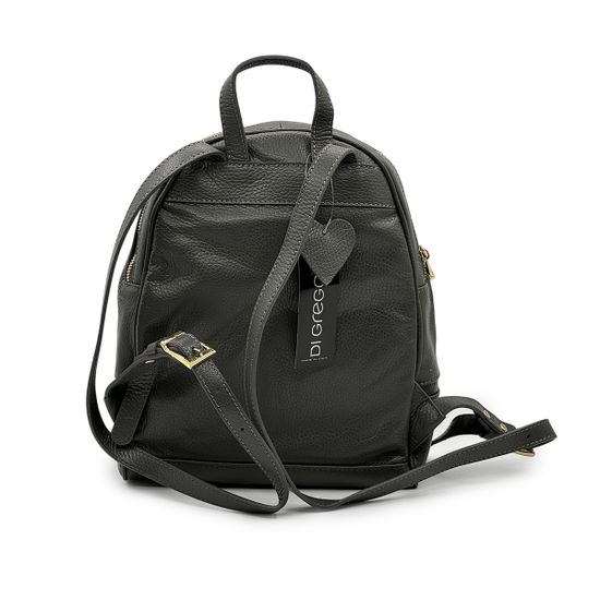 Сумка-рюкзак Di Gregorio серая кожаная - фото 3, 8509 DG GRIGIO