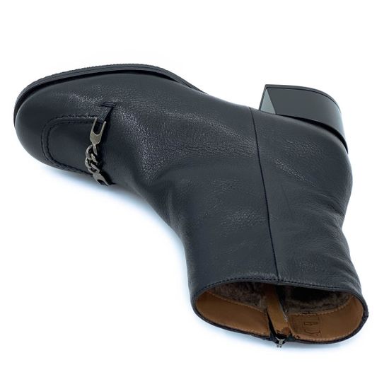 Ботильоны Mot Cle черные кожаные МЕХ - фото 5, MOT2193AM MOT