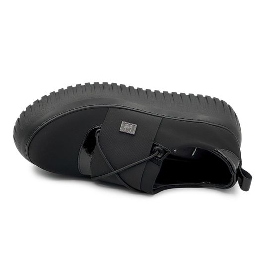 Полуботинки LAB MILANO черные текстиль/лак демисезонные - фото 5, P22624622 LAB NERO