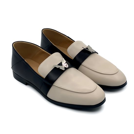 Лоферы TUFFONI кожаные бело-черные - фото 7, 1024011LL TUF BIANCO