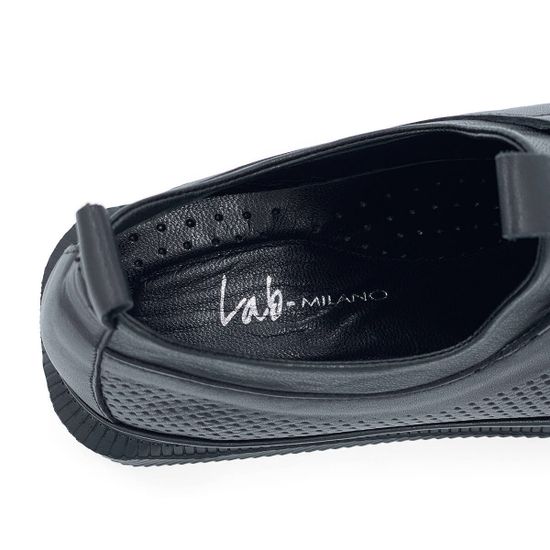 Полуботинки Lab Milano черные кожаные с перфорацией и шнурочками - фото 7, 