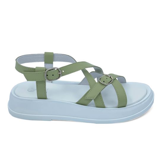 Босоножки CV COVER оливкового цвета кожаные - фото 1, 1621-5 COV