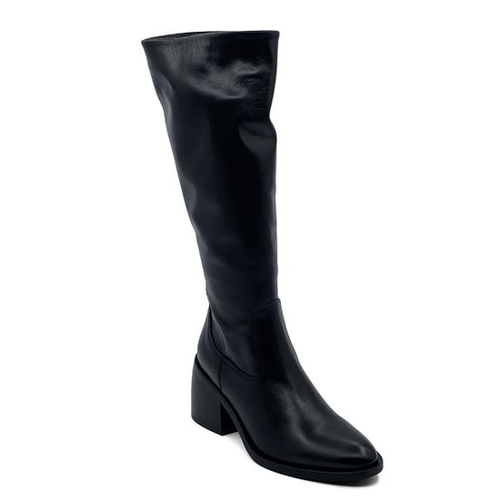 Сапоги Mimmu черные кожаные демисезонные - фото 2, F563K6 MIM