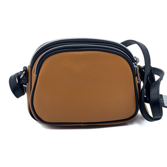 Сумочка Di Gregorio кросс-боди рыжая кожаная маленькая - фото 3, 8829 DG CUOIO