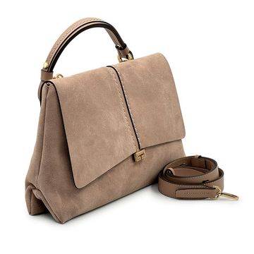 Сумка Loristella бежевая замшнвая - фото 2, 2735CA LS TAUPE