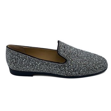 Слипоны Tuffoni черные кожаные со стразами - фото 1, 1022039VL TUF NERO