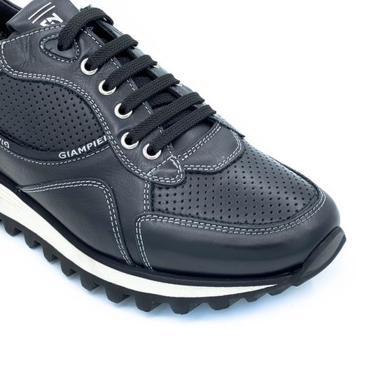 Кроссовки Giampieronicola черные кожаные демисезонные - фото 6, 