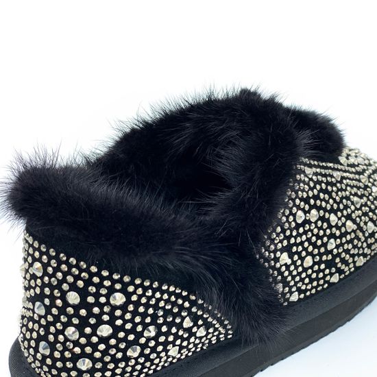 Полуботинки Lab Milano черные замшевые МЕХ - фото 6, 