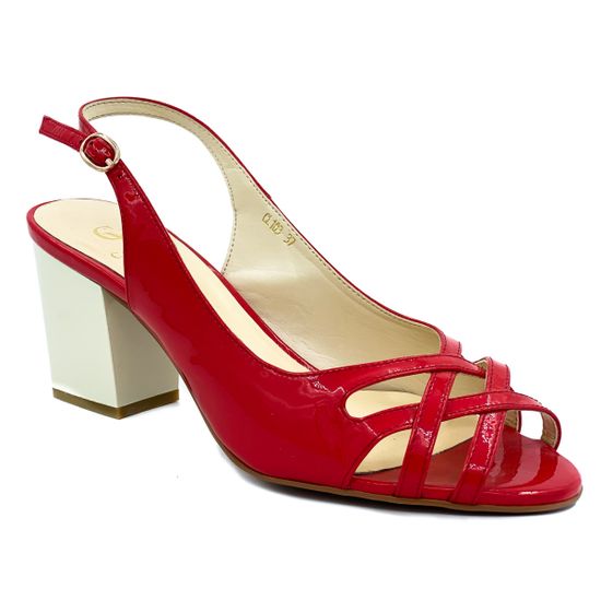 Босоножки Cover красные из лакированной кожи - фото 2, 