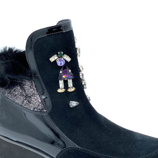 Ботинки Marzetti черные замшевые МЕХ - фото 5, 