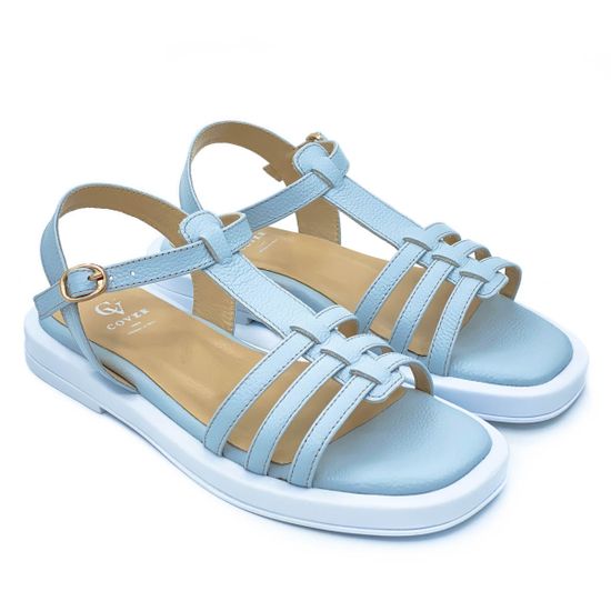 Босоножки Cover голубые кожаные - фото 7, 139-13 COV