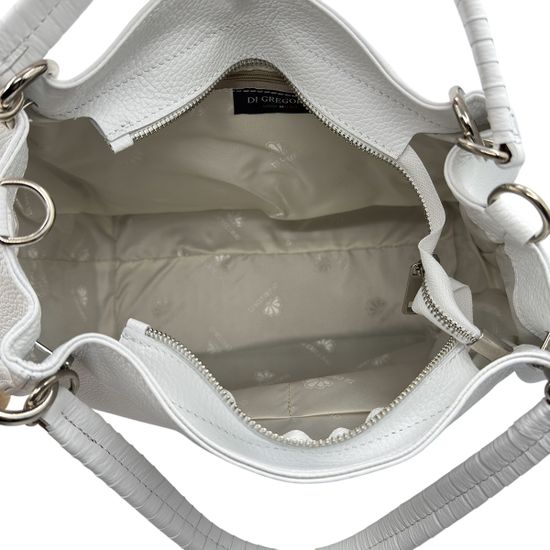 Сумка Di Gregorio белая кожаная - фото 6, 8993 DG BIANCO