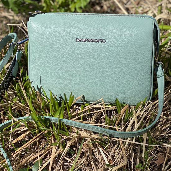 Клатч Di Gregorio бирюзовый кожаный - фото 1, 