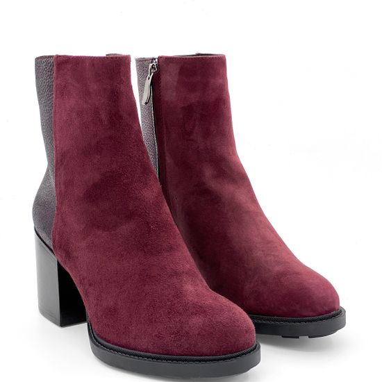 Ботинки Cover бордо замшевые МЕХ - фото 6, 751911-2 COV