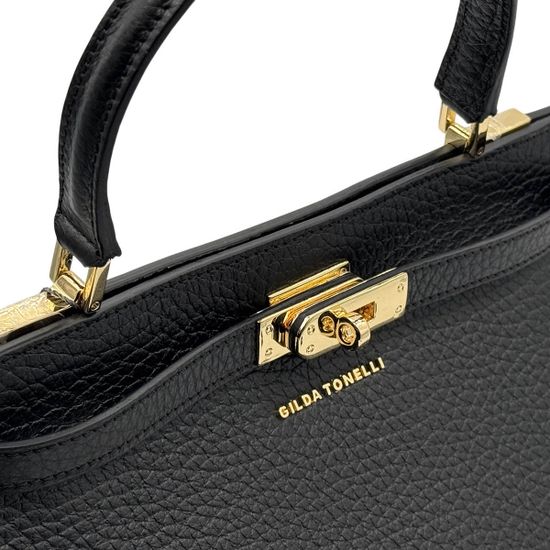 Сумка Gilda Tonelli черная кожаная - фото 4, 1077 TON NERO