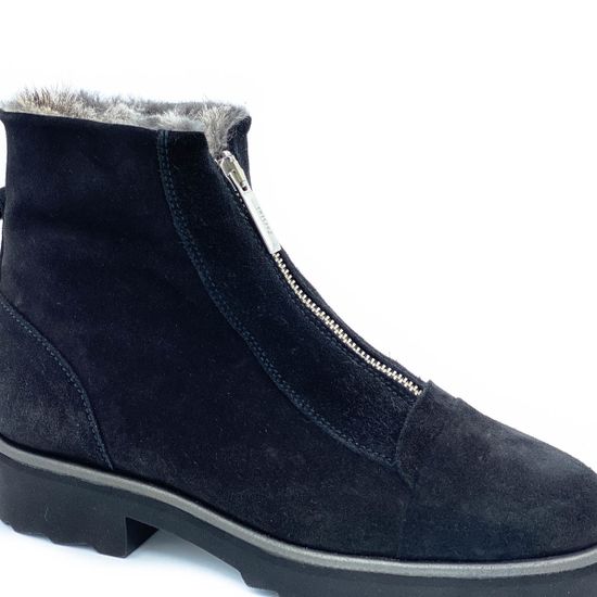 Ботинки Pertini черные замшевые МЕХ - фото 5, 