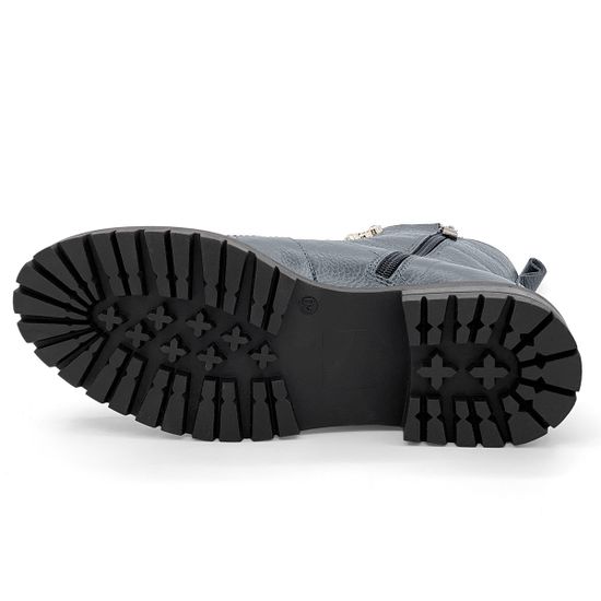 Ботинки Cover графитовые кожаные МЕХ - фото 4, 