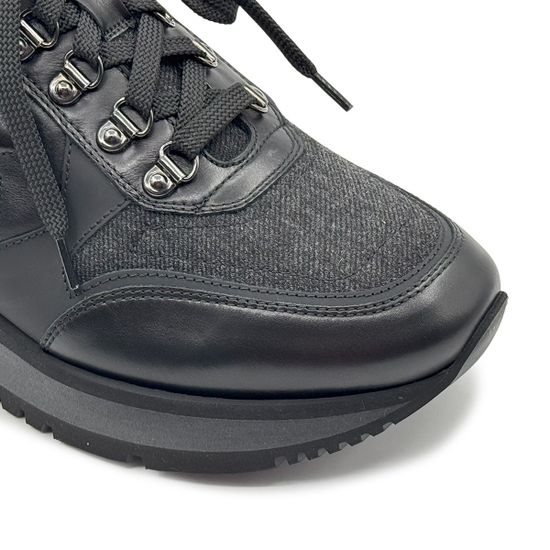 Кроссовки GIAMPIERONICOLA серые/черные кожа/текстиль на байке - фото 6, N393140 GPN NERO/GRIGIO