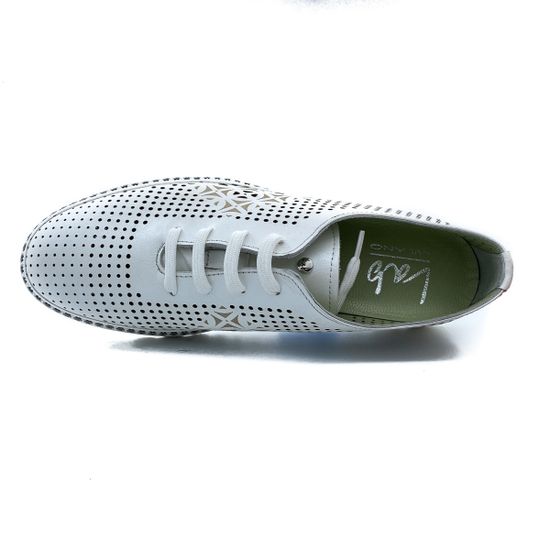 Полуботинки женские Lab Milano перфорированная белая кожа - фото 5, A21282-2 LAB