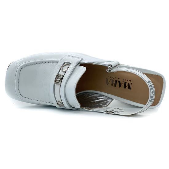 Туфли Mara белые с открытой пяткой - фото 5, 