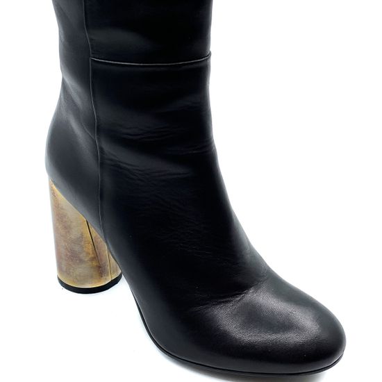 Сапоги Lucrezia Carminio черные кожаные демисезонные - фото 5, 