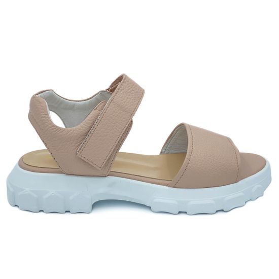 Босоножки Cover бежевые кожаные - фото 1, 9051-3 COV