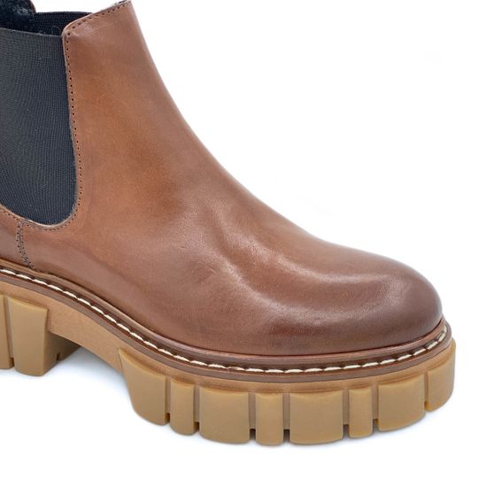 Ботинки Mimmu коричневые кожаные демисезонные - фото 6, E502E1 MIM RIND